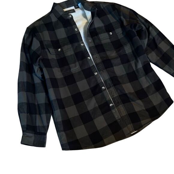 Redhead Men’s Medium Fleece Lined Green & Black Plaid Shirt Jacket - Picture 3 of 9